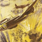 The Downfall of the Dictators is Assured. Britain’s Beaufighters shoot down Rommel's fleeing soldiers in North Africa. © IWM (Art.IWM PST 15019) - دیکتاتورها شکست خواهند خورد