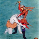 Rostam kills White Deev - نبرد رستم و دیو سفید